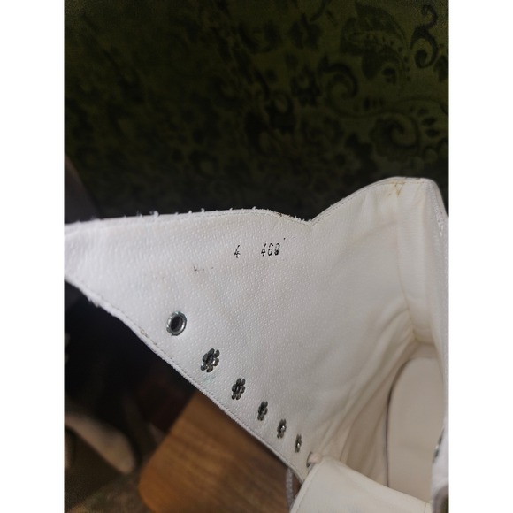 Vintage Style Victorian Lace Up Cream Leather Boots Stevie Nicks Retro Steampunk - Picture 13 of 13